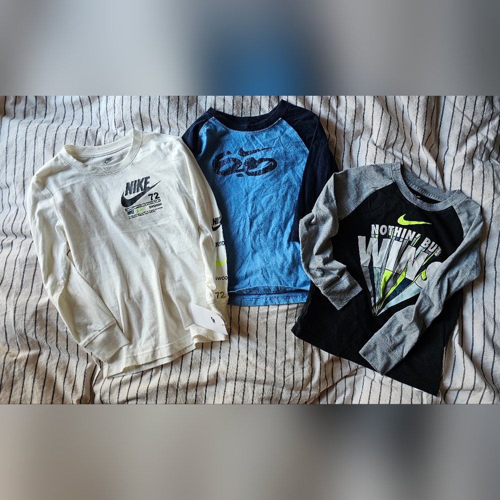 3 - Boys Nike Cotton Long Sleeve Shirts